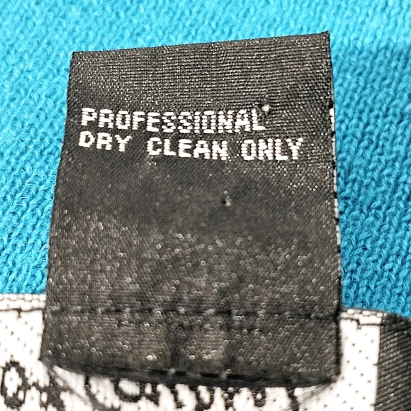 🛑 Vintage Koos of Course! 2-Piece Womens Turquoise Cardigan & Silk Shell Top L - Picture 10 of 10